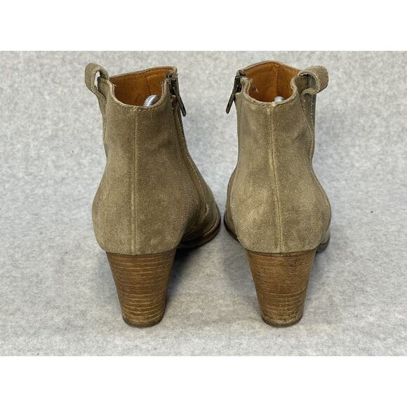 Madewell 1937 Billie Boot Ankle Zip Up Sz 9 Tan Suede Chunky Heel - Picture 3 of 9